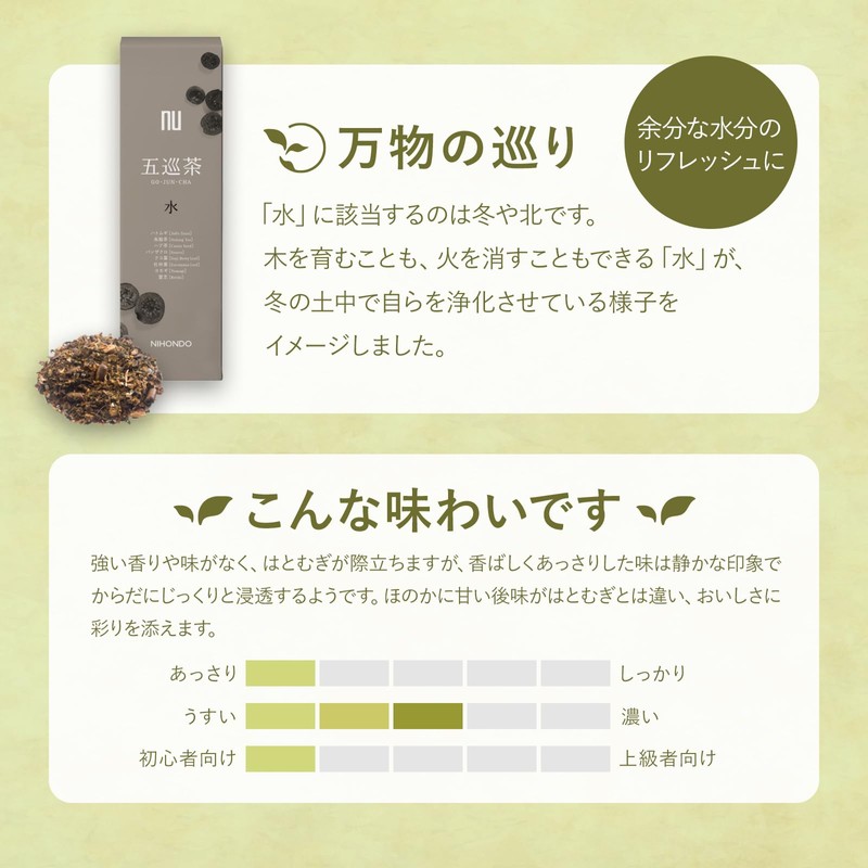 Nu Nihondo Gojun Tea Water (5g×15 Bags) Tea Bags -
