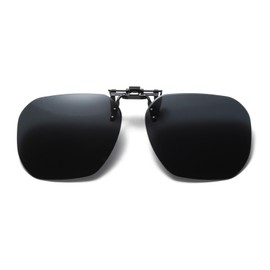 Long Keeper Polarised Clip on Sunglasses for Men Women Rimless Square Sunglasses Clip On Glasses Anti Glare Fishing Driving Flip Up Shades UV400