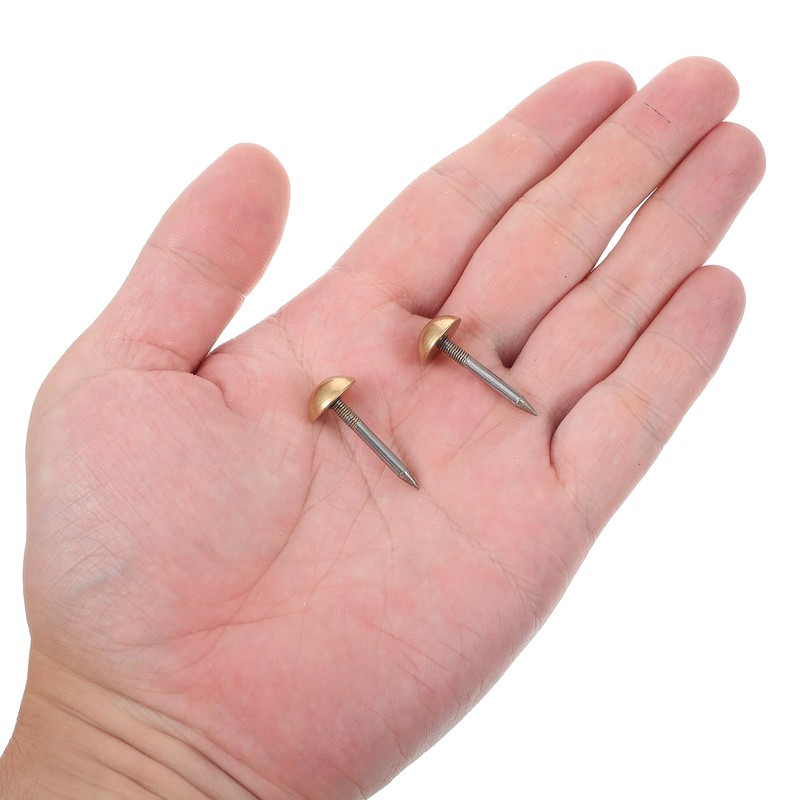 20 Pcs Retro Solid Pure Brass Tacks, Antique Upholstery Tacks