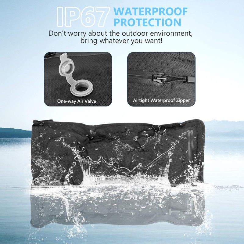 Dobaly 2PC Professional Vacuum Bags for Travel, IP67 Reusable Vacuum