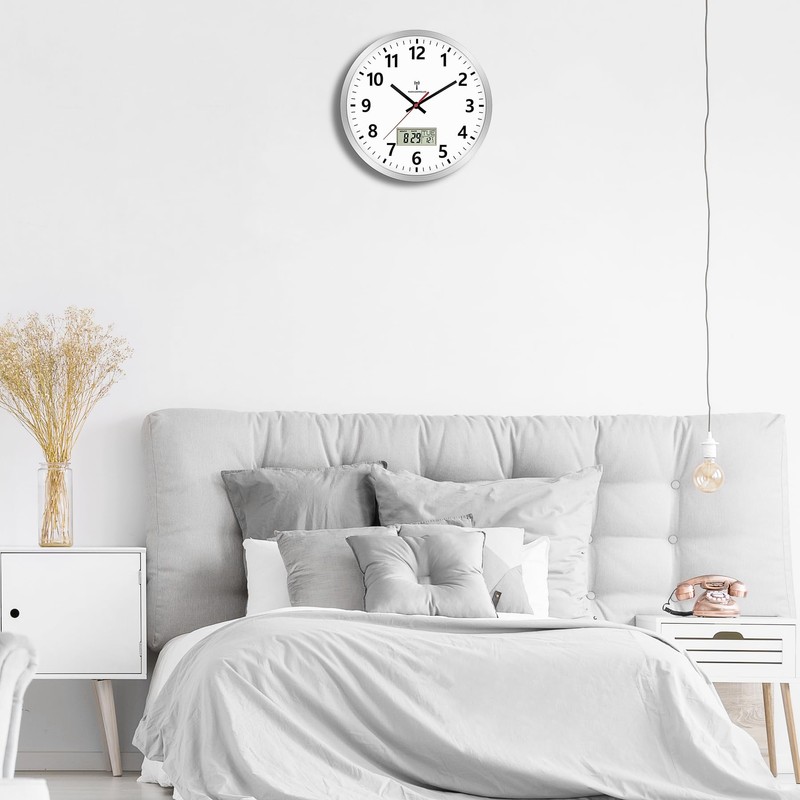 Foxtop Wireless Digital Wall Clock 30 cm Kitchen Clock Radio
