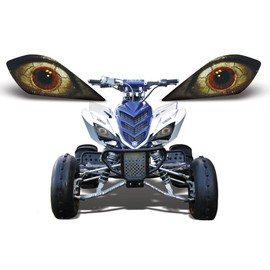 AMR Racing ATV Headlight Eye Graphics Decal Cover Compatible with Yamaha Raptor 700/250/350 - Fright