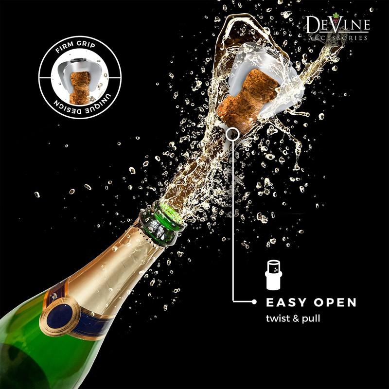 DeVine - Champagne Bottle Opener - Sparkling Wine Cork Remover