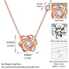 Rose Gold Plated Cute Flower Rose Necklace for Girls Womens