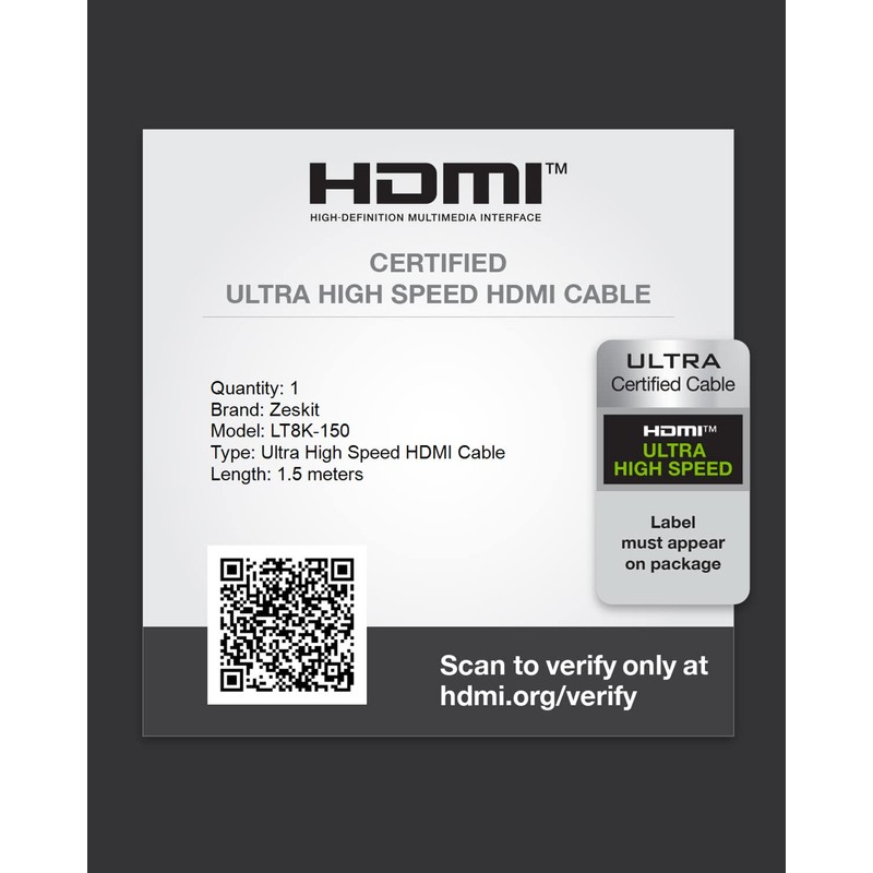 Zeskit Lite - Cable HDMI de alta velocidad (1,5 m)