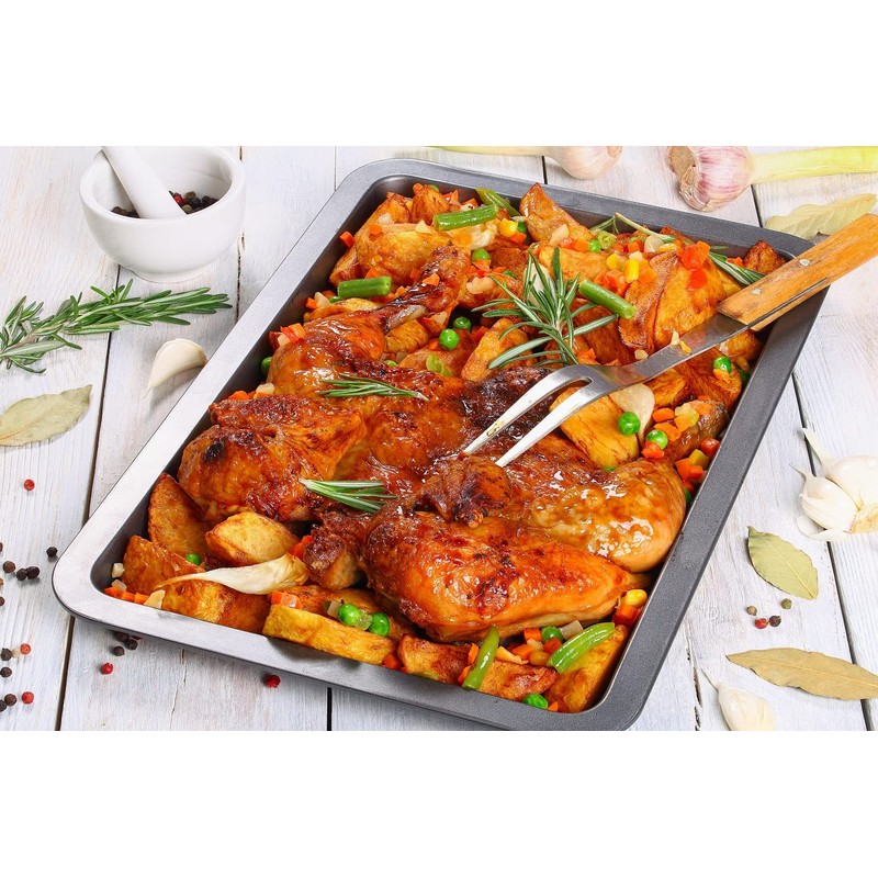 32cm Non Stick Oven Baking Tray Roasting Twin Pack Sets