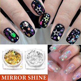 WENJLYJ Chrome Nail Powder,Holographic Highly Pigmented Chrome Powder,Metallic Glitter Nail Powder Magic Art Mirror Effect Makeup Powder,Titanium Alloy Chrome Powder(20)