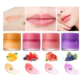 Ofanyia Lip Sleeping Mask, Reduce Lip Wrinkle Line, Day and Night Repair Lip Balm for Dry Chapped Cracked Dry Lips, Moisturizing & Hydrating Lip Mask for Women Men (Grapefruit)