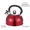 Buckingham Red Colour Coated Stainless Steel Retro Whistling Kettle 2.5