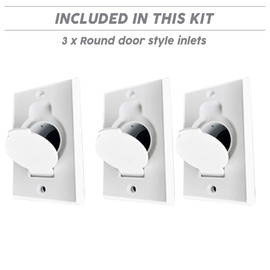 OVO Complete Set of Fittings for Central Vacuum Installation with 3 Low-Voltage inlets (Excluding Pipes), White