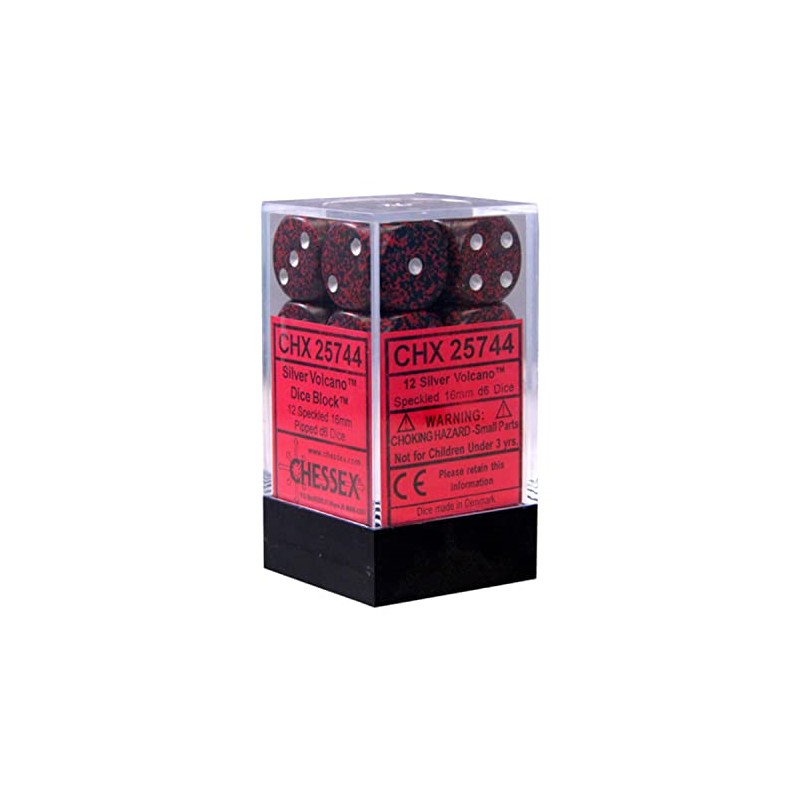 Speckled® 16mm d6 Silver Volcano™ Dice Block™ (12 dice)