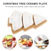 Angoily Christmas Tree Shaped Platter Ceramic Christmas Serving Tray Dishes