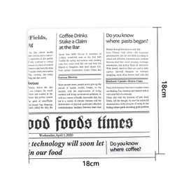 Sandwichpapier Burger Papier Butterbrotpapier PapierbläTter - Zeitungsoptik Fettdichtes Waxed Pape Für Umweltfreundliches Backpapier Wrap Butterbrot KäSe Pommes Sandwich (18x18cm) 100 Blätter