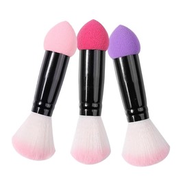 WOONEKY 3pcs Efficient Double Sided Makeup Brush Blush and Powder Brush Women Makeup Blush Powder Contour Blending Travel-friendly