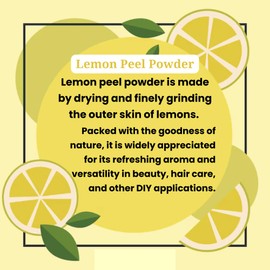Herbs Botanica Lemon Peel Powder 100% Pure & Organic Dried Lemon Zest Powder for Cooking, Baking, Skin Care & DIY Beauty Natural Lemon Powder in Resealable Pack 2 oz