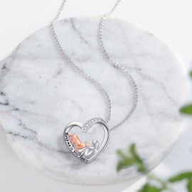 CHENGHONG Dog Necklace 925 Sterling Silver Chain with Dog Pendant Dog Jewellery Gift for Girls Women, Sterling Silver