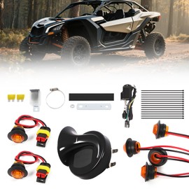 Jecoupoon UTV Turn Signal Kit with Horn Column Turn Switch and Hazard, Amber Blinker Kit Compatible with RZR, Maverick X3, Outlander 500 Gen1 Plug and Play