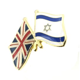 Israel Israeli UK United Kingdom Great Britain Union Jack Friendship Metal Enamel Country Flags Pin Badge