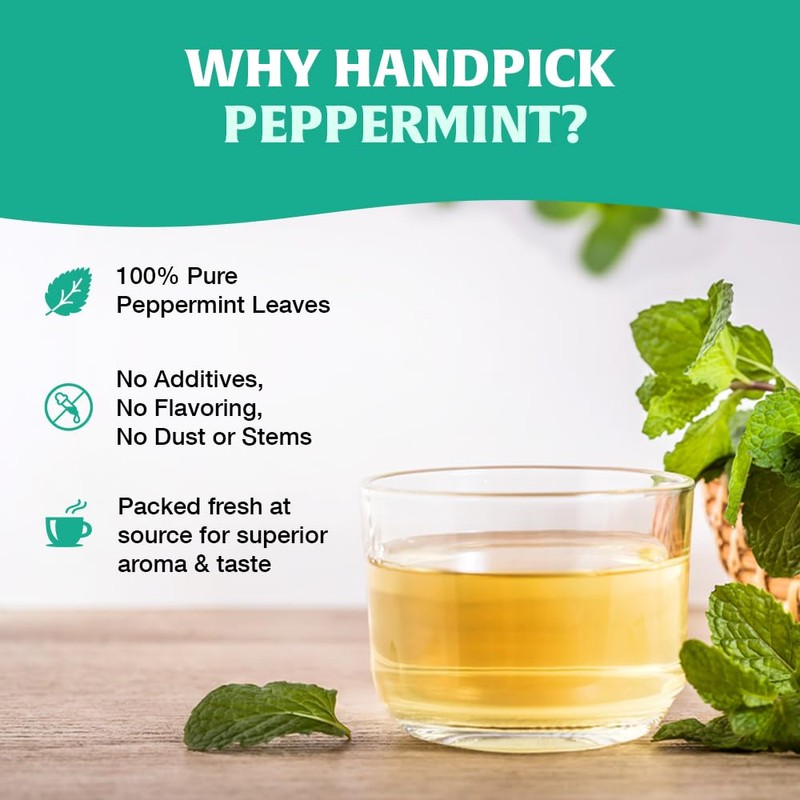 HANDPICK, Peppermint Tea, Eco-Conscious Tea Bags - 100 Count |