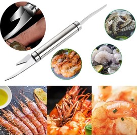 Shrimp Peeler, Pack of 3 Stainless Steel Shrimp Peeler, Multifunctional Shrimp Cord, Seafood Tool for Products Such as Shrimp and Fish