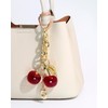 LightOnIt Cherry Bag Charms & Gold Initial Keychain for Handbags