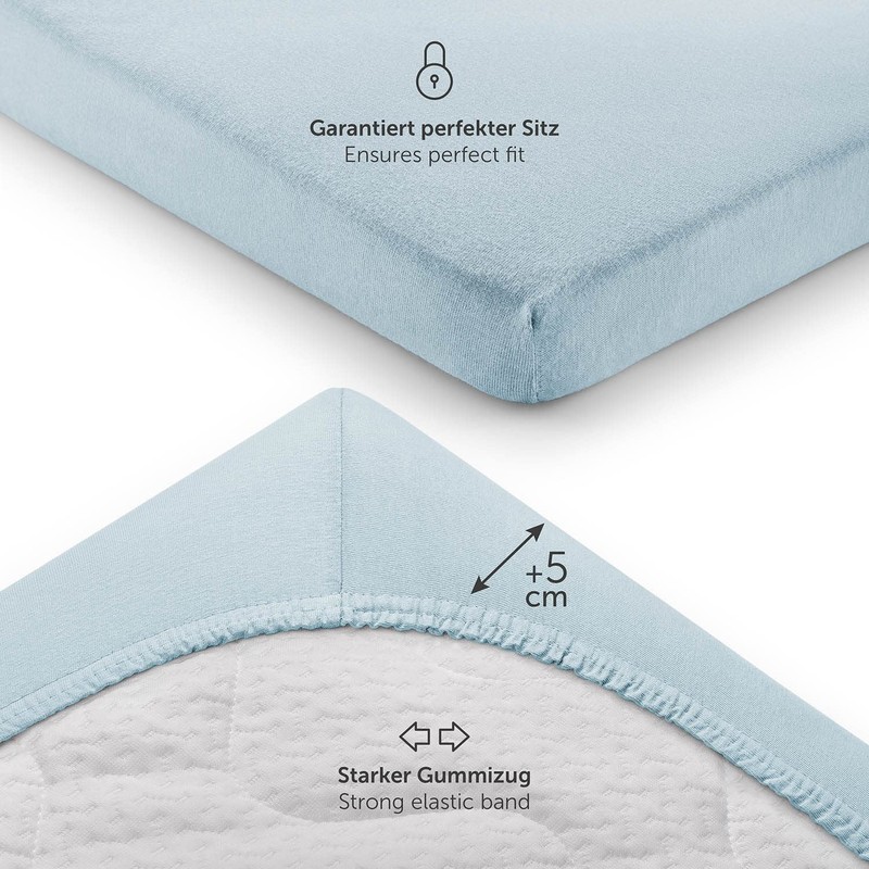 Laleni Premium fitted sheets for bassinet, rectangular, breathable, 100% cotton