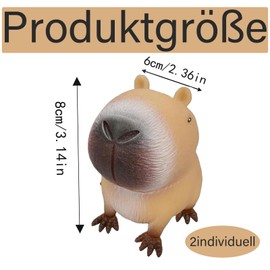 Pack of 2 Anti-Stress Toys, Capybara Squishy Stress Ball, Anti-Stress Toy, Anti-Stress Ball, Children, Soft and Elastic, Anti-Stress Gifts for Can Be Given as a Gift to Others