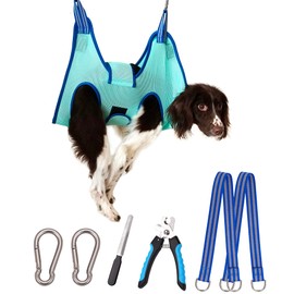 Kkiimatt Dog Grooming Hammock, Hanging Harness for Nail Clipping, Trimming Cutting Sling Holder Helper, Restraint Bag for Claw Care