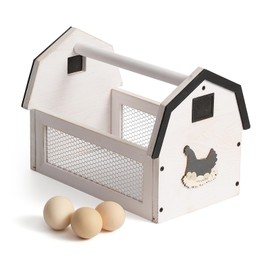 Egg Basket for Gathering Fresh Eggs, Farmhouse Egg Collecting Basket, Wood Chicken Egg Basket, Egg Basket Countertop. （Large） ZSHLXM