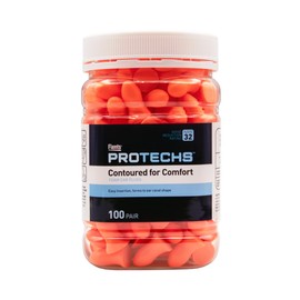 Flents Flents Protechs Foam Ear Plugs, Contoured for Comfort, Ideal for Work with Loud Noise, Heavy Machinery, Construction, Studying & Traveling, NRR 32, Orange, Easy to Use, Made in The USA, 100 Pair