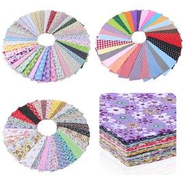 100 Pack 10 x 10 Inches Cotton Fabric Squares Pre Cut Patchwork Fabrics Patchwork Quilting Fabric Bundles Floral Printed Bundles for DIY Craft Sewing Quilting Cloths Handmade Accessory