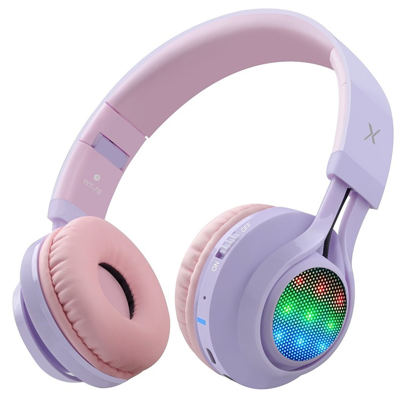 Riwbox WT-7S Kids Bluetooth Headphones Light Up, Foldable Stero Wireless