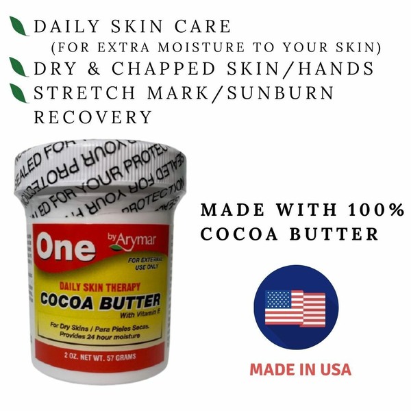 Mantequilla de Cocoa 2 oz Natural Vitamin E para Estrías , Bronceado, Piel Seca