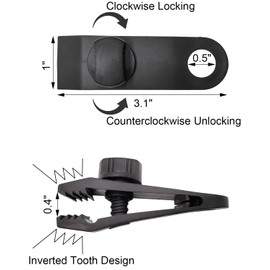 ABINLIN Tarp Clips Heavy Duty Lock Grip 30 Pcs - Tarpaulin Clips and Clamps for Tents, Awnings Camping, Plastic Clips (Black)