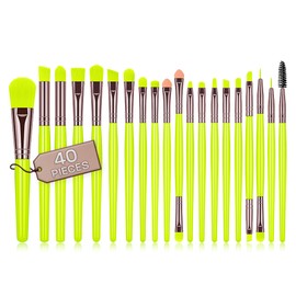 Makeup Brush Set, Professional 40 Pieces, High-Quality Synthetic Bristles, Concealer Brush, Eyeshadow Brush Set, Powder Brush, Make Up Brush (Yellow)