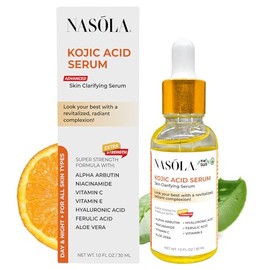 Nasola Sérum De Ácido Kójico Para Aclarar La Piel, Crema Revitalizante Para La Tez Con Alfa Arbutina, Vitaminas C Y E Y Niacinamida.