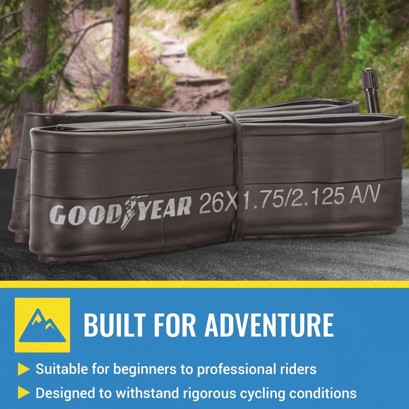 Goodyear Bicycle Inner Tube - Durable 26 Inch Bike Tube