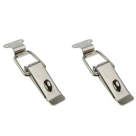 74mm Spring Toggle Latch Hasp, 2Pcs Stainless Steel Tension Clasp with Lock Ring, Duck Billed Buckles for Cabinet Box Drawer