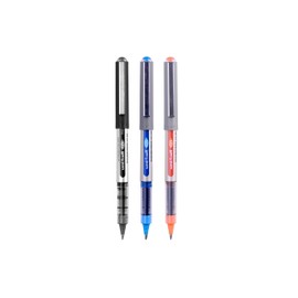 uni-ball 153486289 UB-150 Eye Micro Rollerball Pens, Black/Blue/Red Uni Super Ink.5mm Nib, Package of 3
