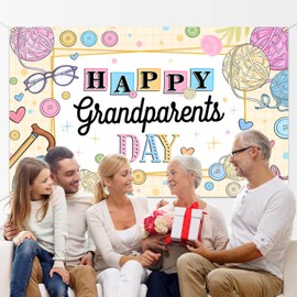 Mocsicka Happy Grandparents Day Backdrop Banner