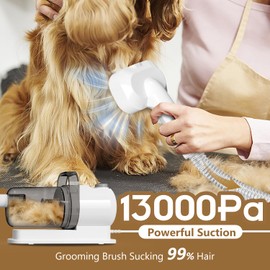 Dog Gromming Vacuum, Pet Grooming Kit with Pet Clipper, Dog Vacuum for Shedding Grooming, 2.5L 6-in-1 Low Noise Grooming Kit for Dogs Cats at Home