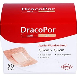 Dracopor Wound Dressing 3.8 x 3.8 cm Sterile Skin Coloured Pack of 50