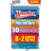 Spontex Microfibre All-Purpose Cloths 8 + 2 Free, 1 Pack