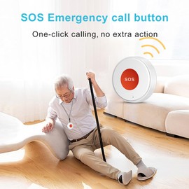 WiFi Caregiver Call Button: Emergency SOS Call Button with App Notification, Wireless Panic Button, Elderly Monitoring, Caregiver Pager, Personal Alarm for Seniors Patient Disabled Handicapped