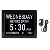 8inch Digital Day Calendar Clock Alarm Reminders Auto Dimming Large