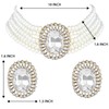 Aheli Kundan Pearl Choker Multi Layered Beaded Collar Aretes Set