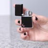 Antique Style Metal Flip Top Lighter with Engraved Pink Moon