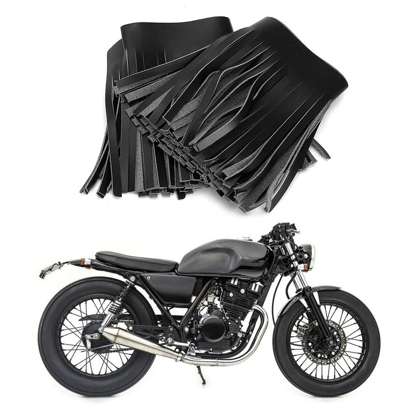 Saddlebag Tassels Leather, KIMISS 2pcs Motorcycle Saddle Bags with Fringe,