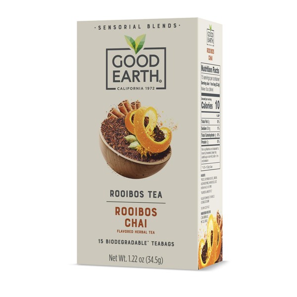Good Earth Sensorial Rooibos Chai Herbal Tea, 15 Count (Pack of 5)