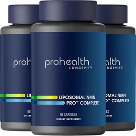 ProHealth Liposomal NMN Pro Complete (90 Capsules, 3 Pack) 500 mg Uthever® NMN + 500 mg Resveratrol + 250 mg TMG. NAD+ Precursor, Methylation Support 